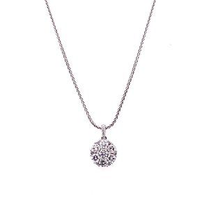 14K Solid White Diamond Pendant Necklace (1.00 CTW)